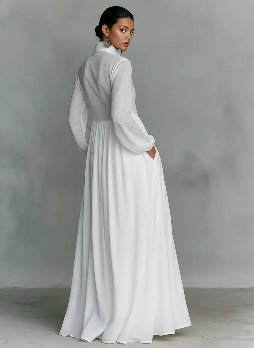 Maria | VESTIDO MAXI MINIMALISTA CUELLO