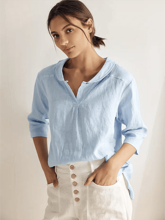 MIA| Jersey 100% lino con mangas abullonadas