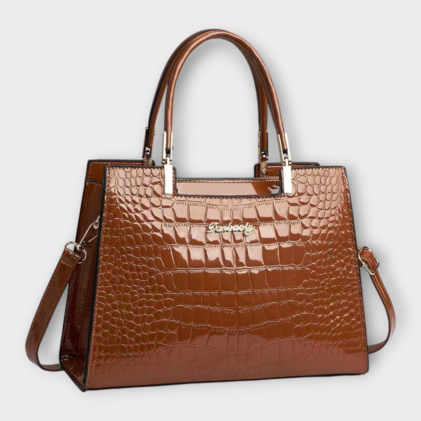 JASMIN | Bolso de mano cocodrilo brillante