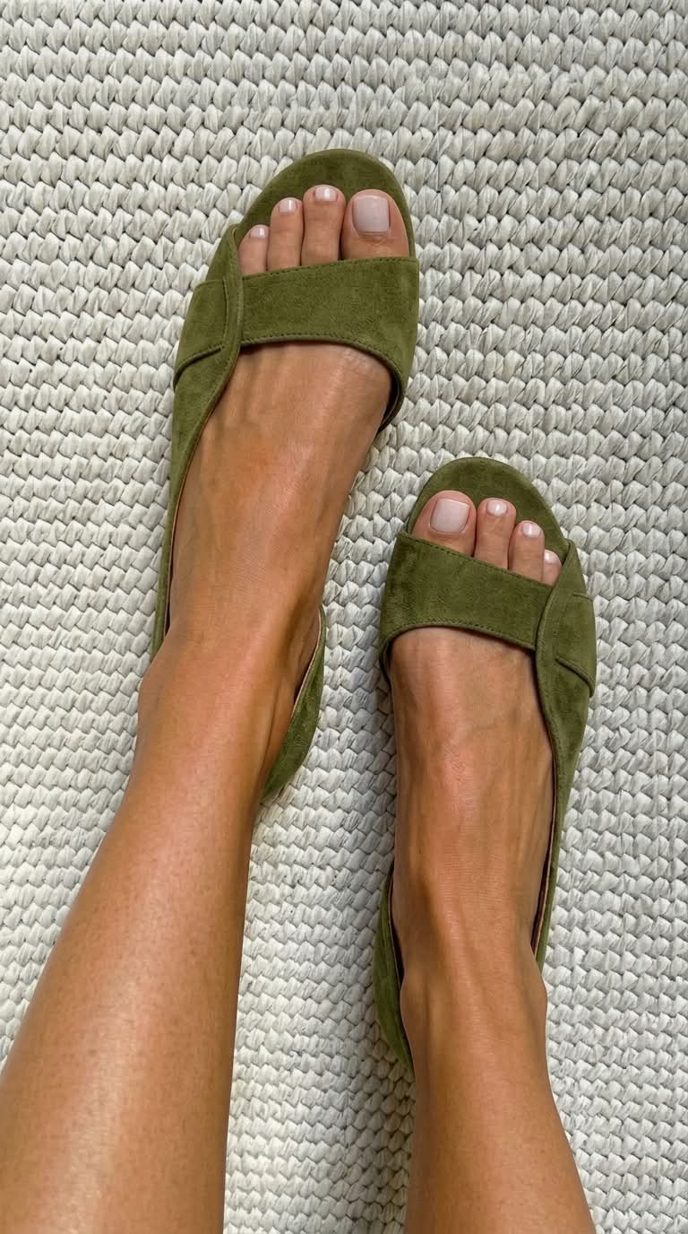 minoesa: sandalias slingback de ante, de verano, de tacón bajo y punta abierta
