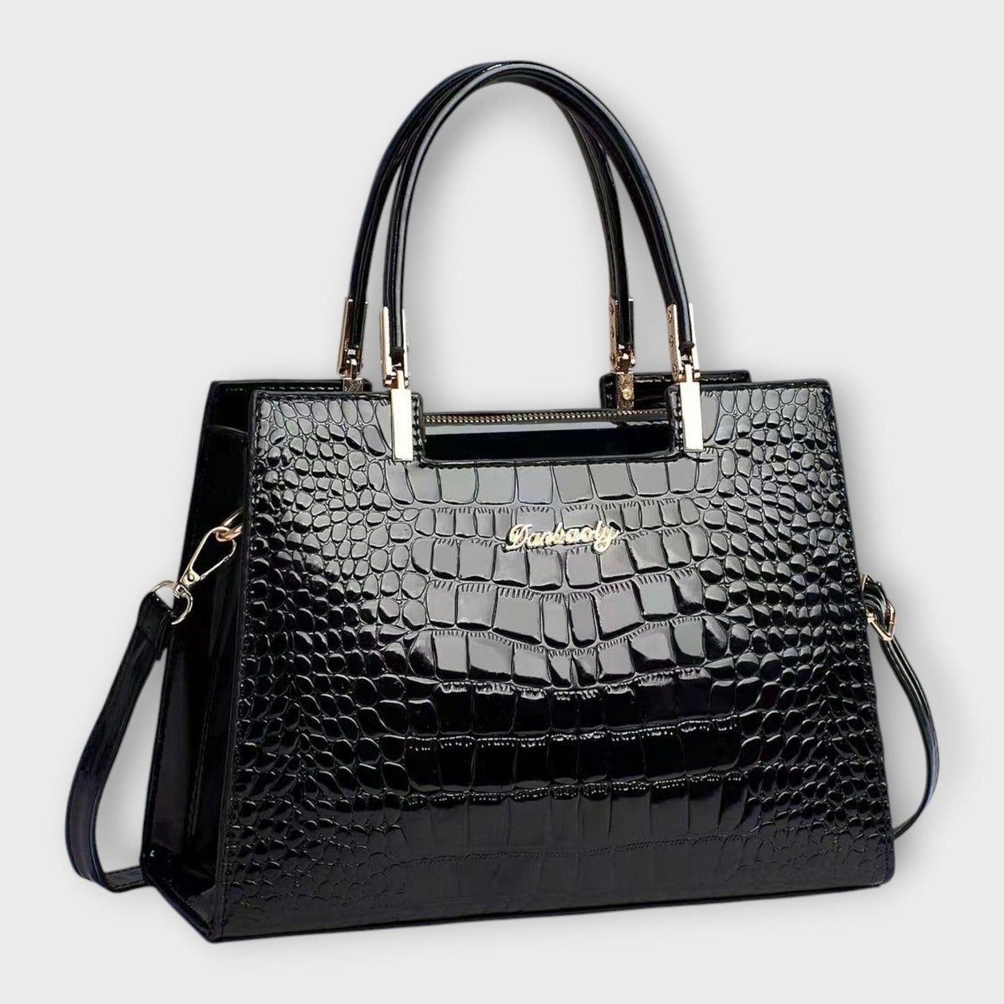 JASMIN | Bolso de mano cocodrilo brillante