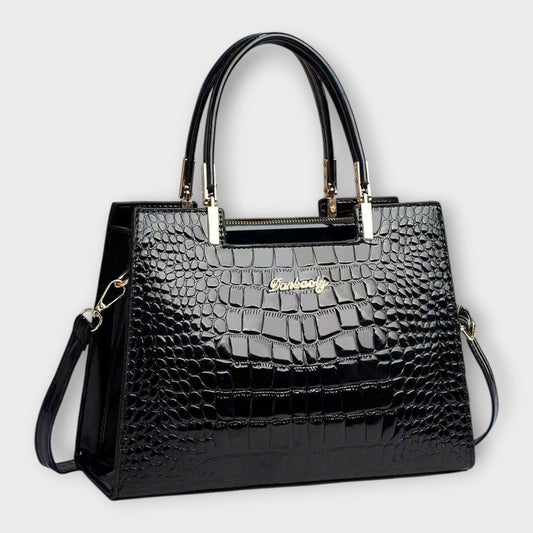 JASMIN | Bolso de mano cocodrilo brillante