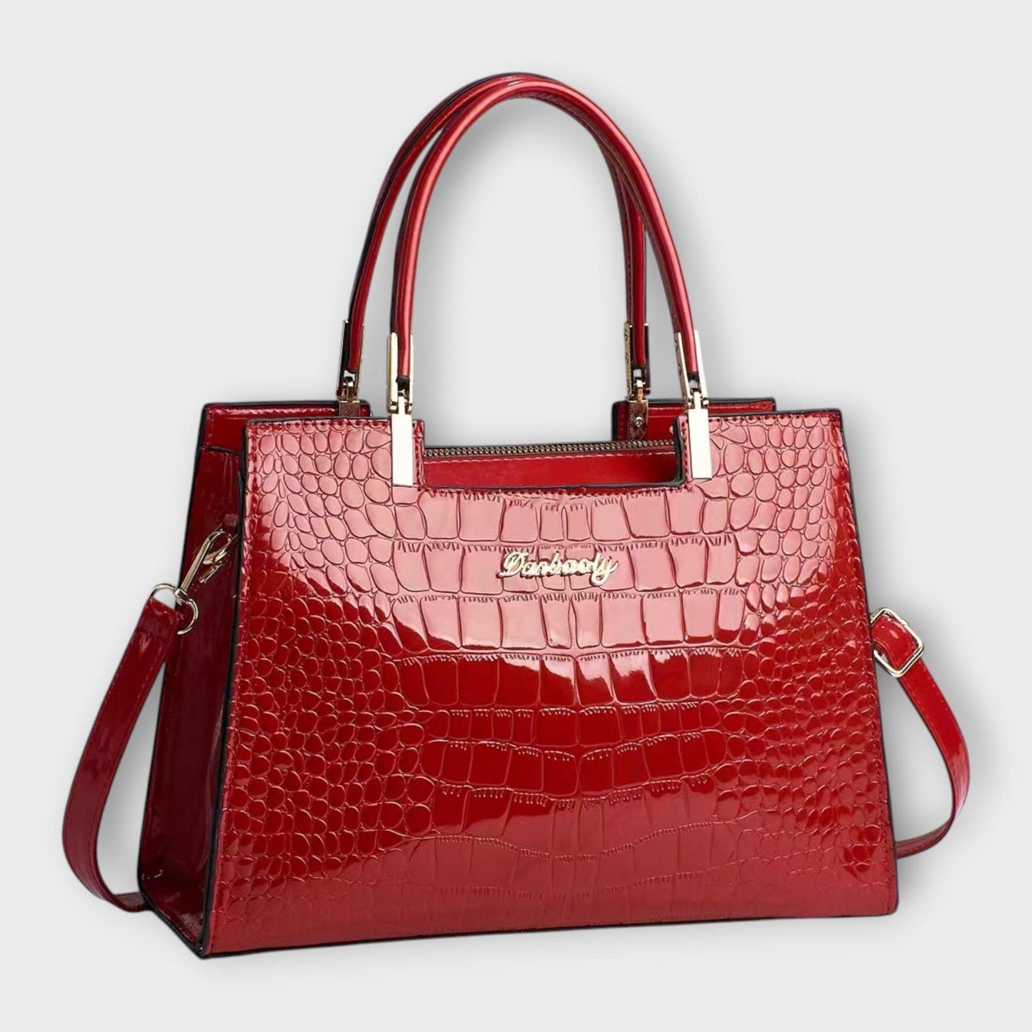 JASMIN | Bolso de mano cocodrilo brillante