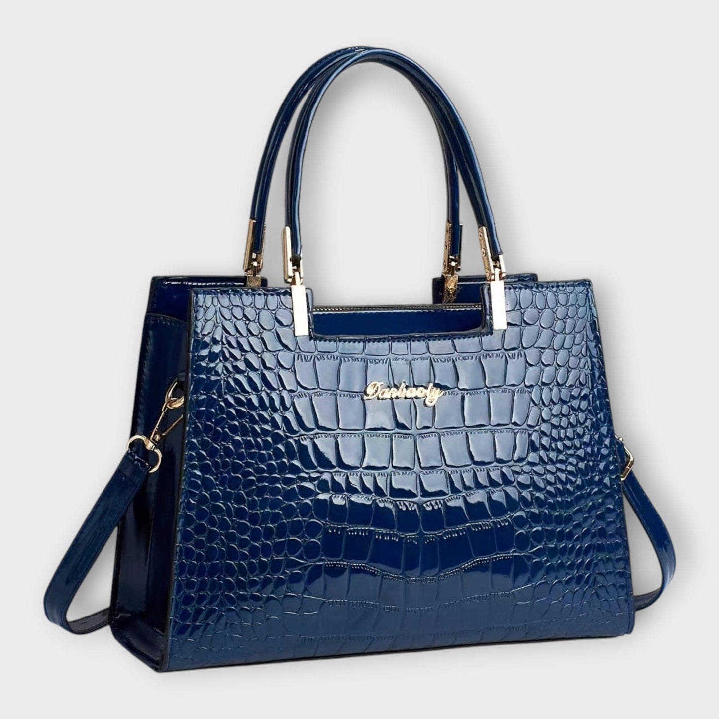 JASMIN | Bolso de mano cocodrilo brillante