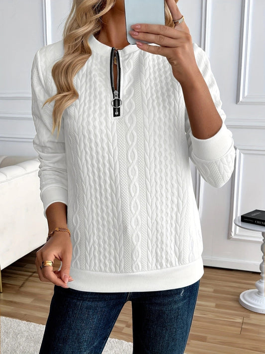 Lucia | Sudadera con cremallera y textura: elegante y cómoda