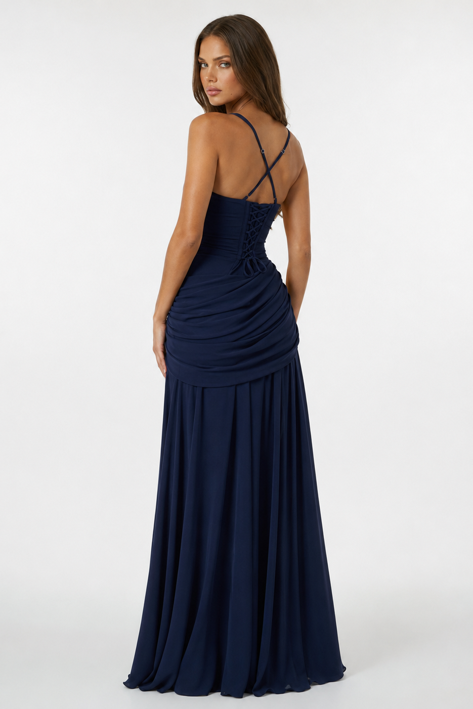Vera | Vestido maxi con escote cuadrado y fruncido
