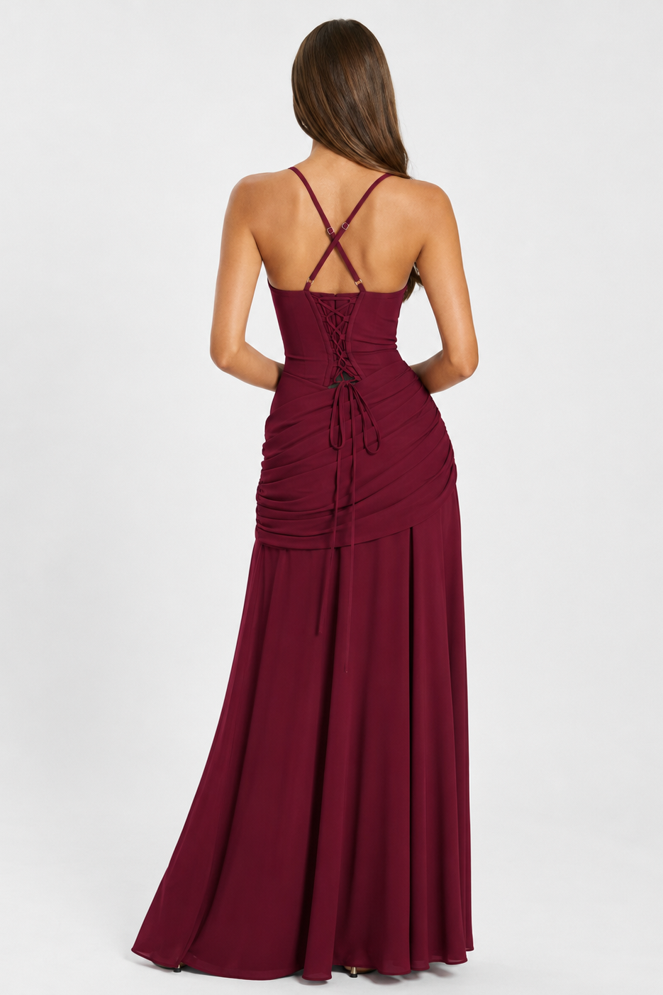 Vera | Vestido maxi con escote cuadrado y fruncido