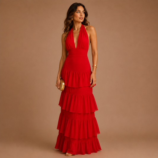 Andrea - Vestido rojo de Manila