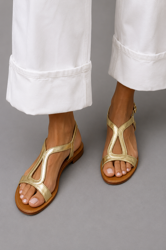 Lucía™ - Sandalias Doradas Sol de Verano
