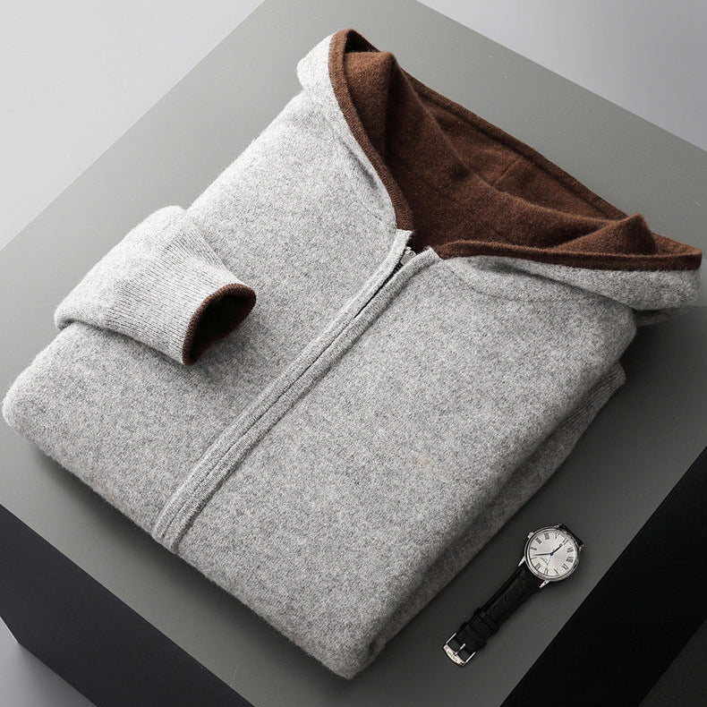Javier | Sudadera con capucha reversible de cachemira