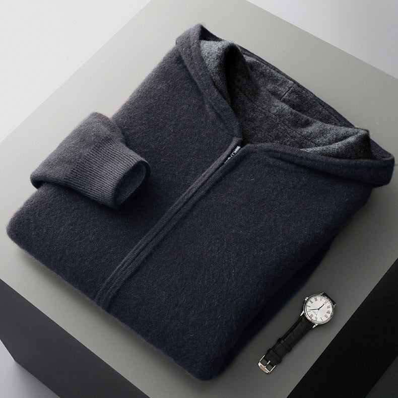 Javier | Sudadera con capucha reversible de cachemira