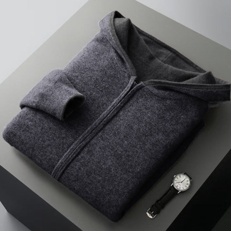 Javier | Sudadera con capucha reversible de cachemira