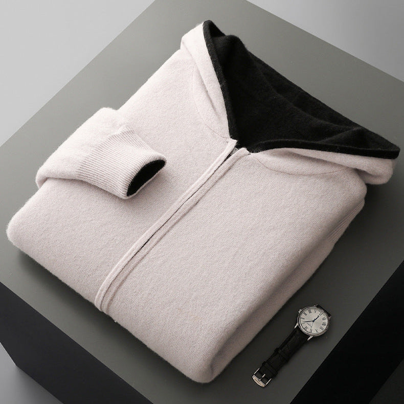 Javier | Sudadera con capucha reversible de cachemira