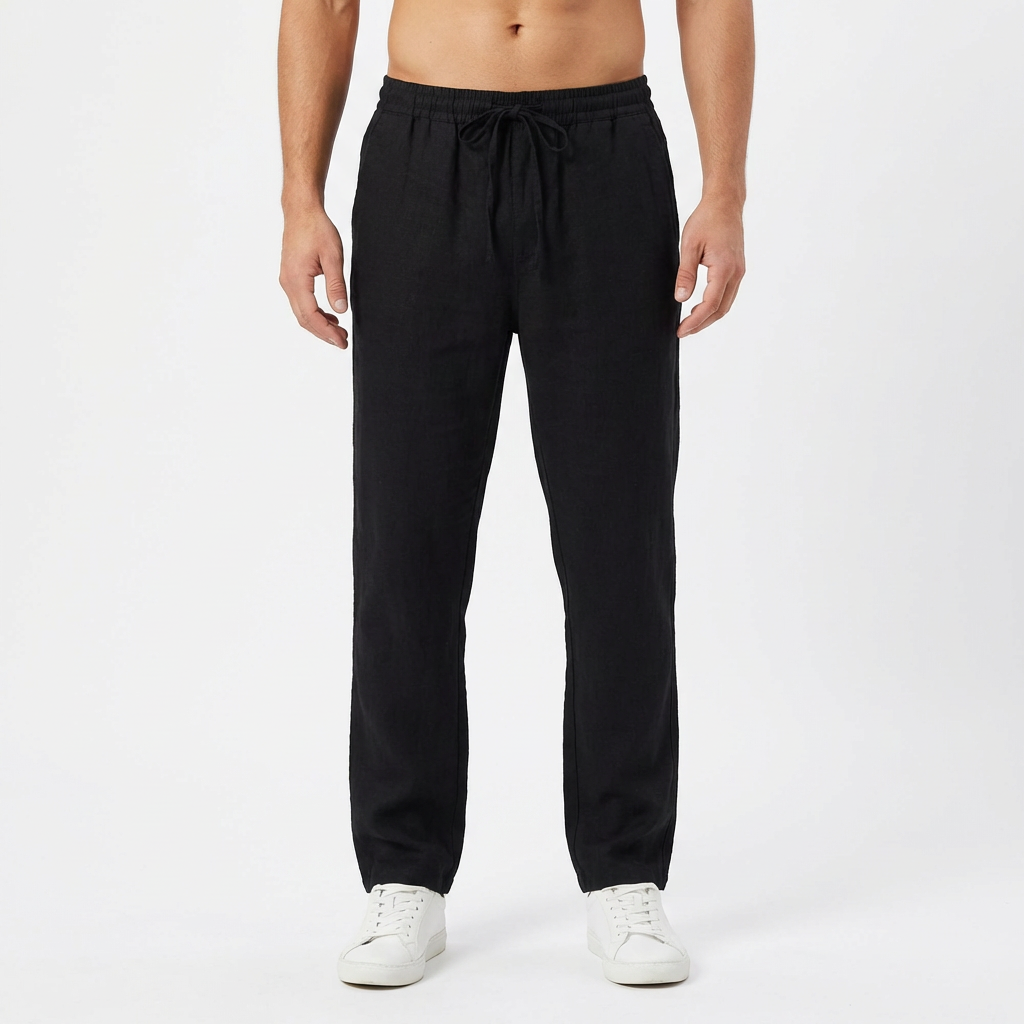 Lucas | Pantalones de Lino Hombre con Cintura Elástica y Pernera Recta