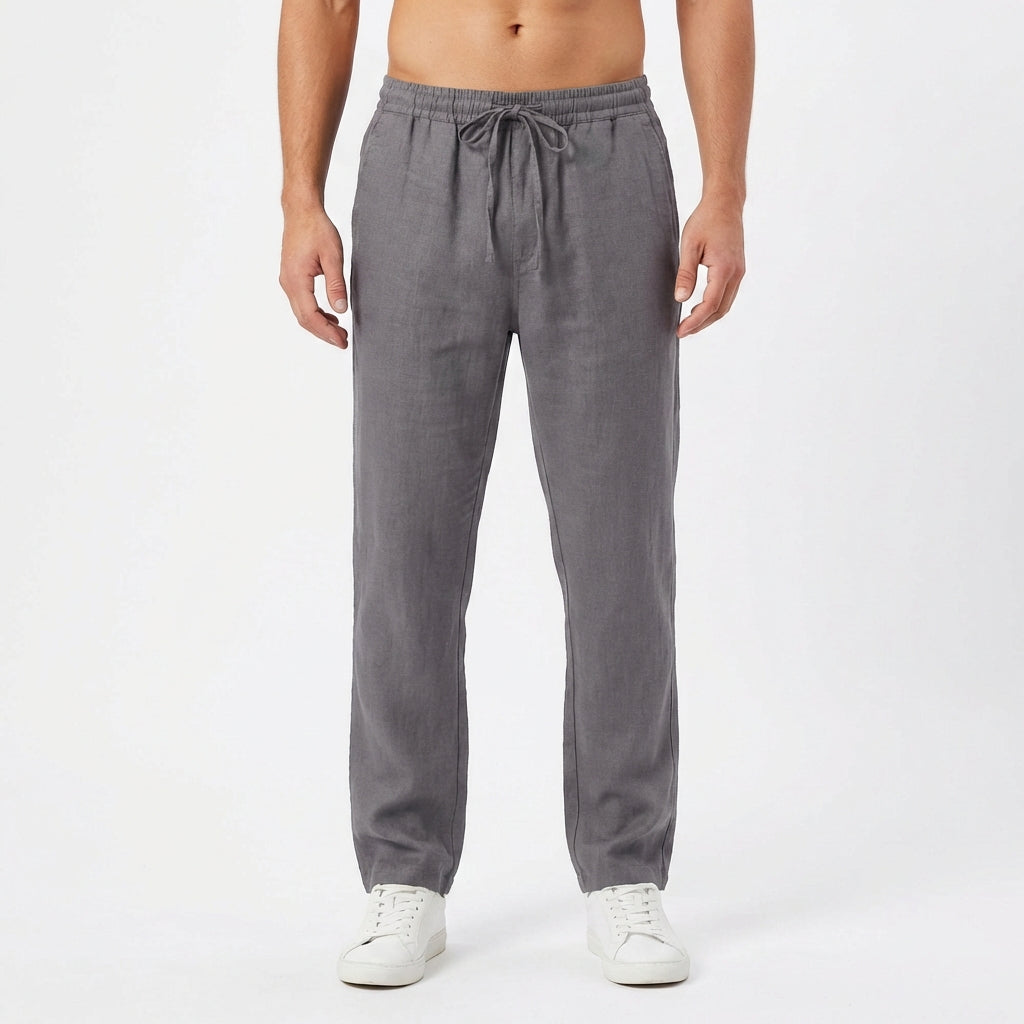 Lucas | Pantalones de Lino Hombre con Cintura Elástica y Pernera Recta