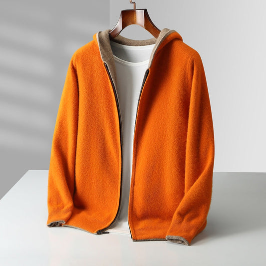 Javier | Sudadera con capucha reversible de cachemira