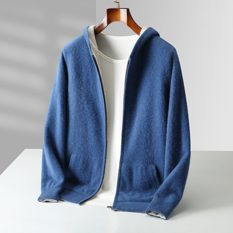 Javier | Sudadera con capucha reversible de cachemira