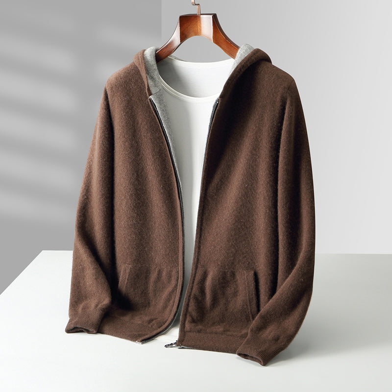 Javier | Sudadera con capucha reversible de cachemira
