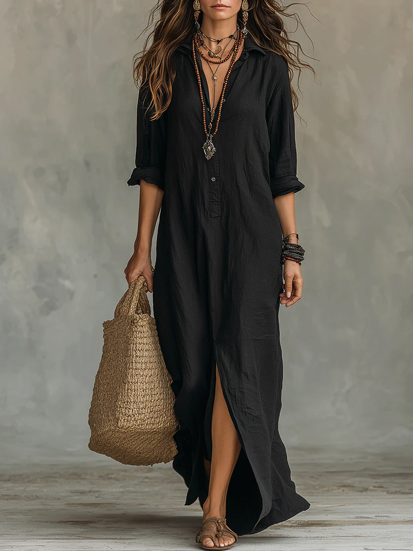 Emilia | Vestido largo cómodo, con una silueta favorecedora y versátil para el día a día