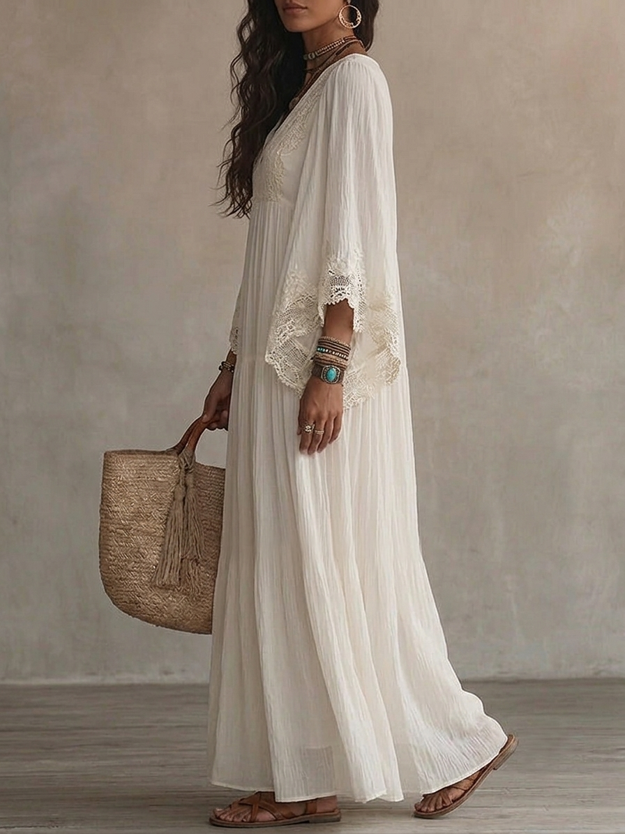 BLANCA | VESTIDO LARGO BOHO