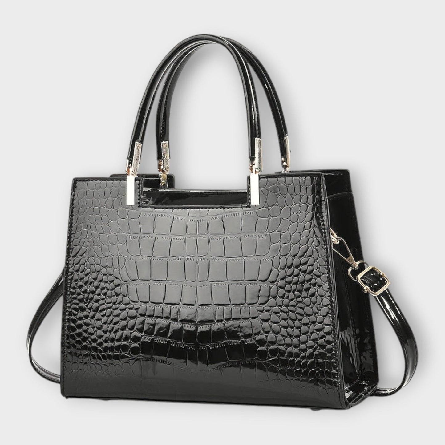 JASMIN | Bolso de mano cocodrilo brillante