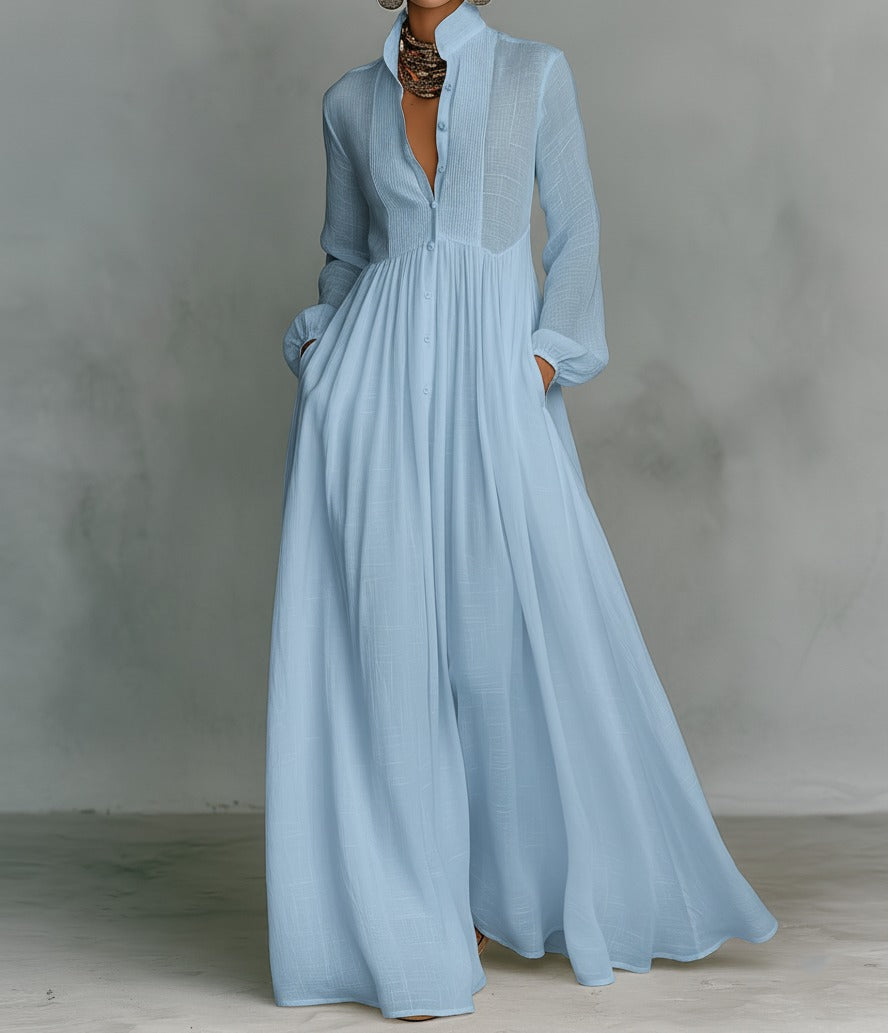Maria | VESTIDO MAXI MINIMALISTA CUELLO