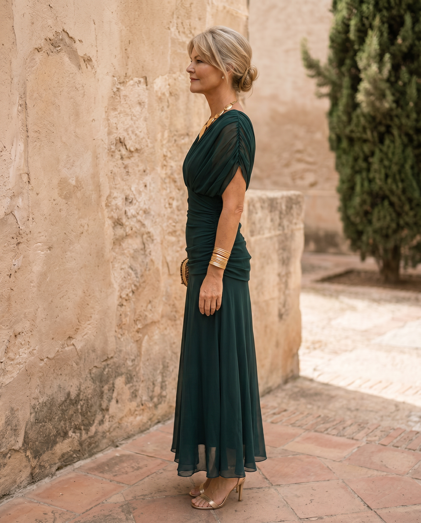 Vestido maxi elegante para fiesta con escote en corazón