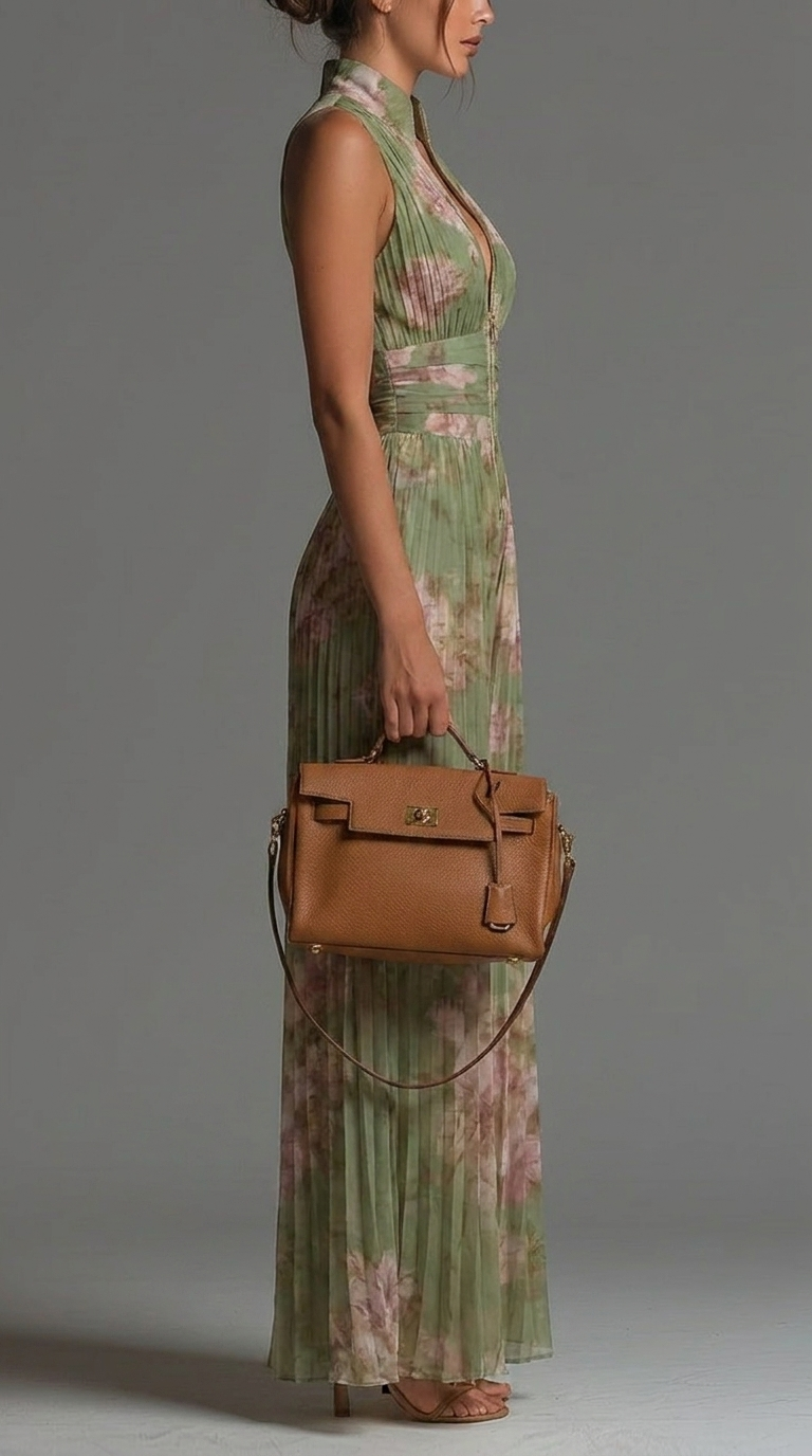 Mono con estampado floral y pliegues