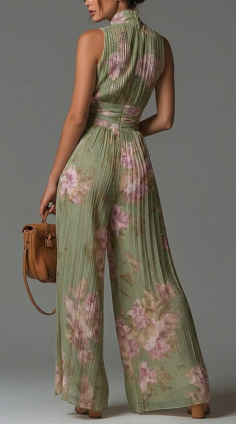 Mono con estampado floral y pliegues