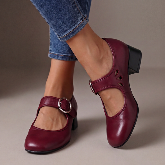 Merceditas Josephine de piel en rojo