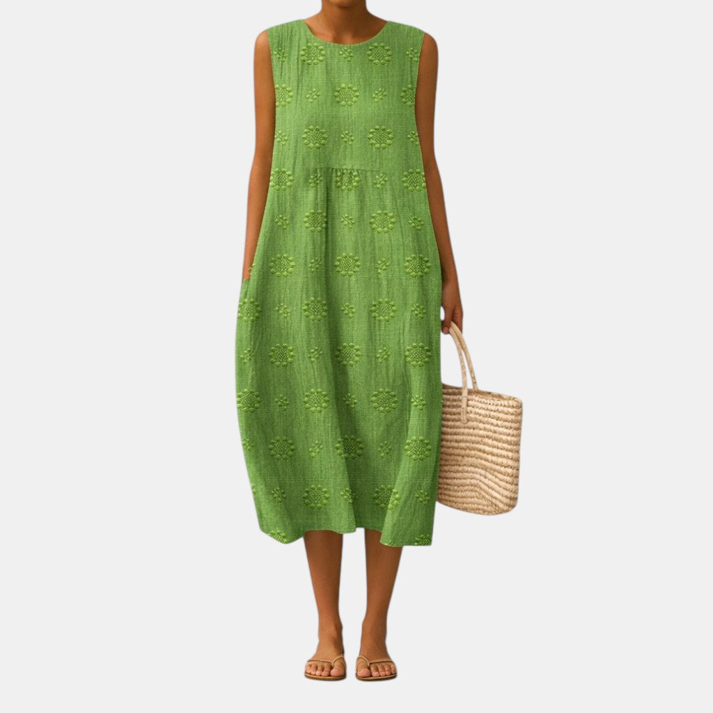 Olivia | Vestido Largo Bordado Verde