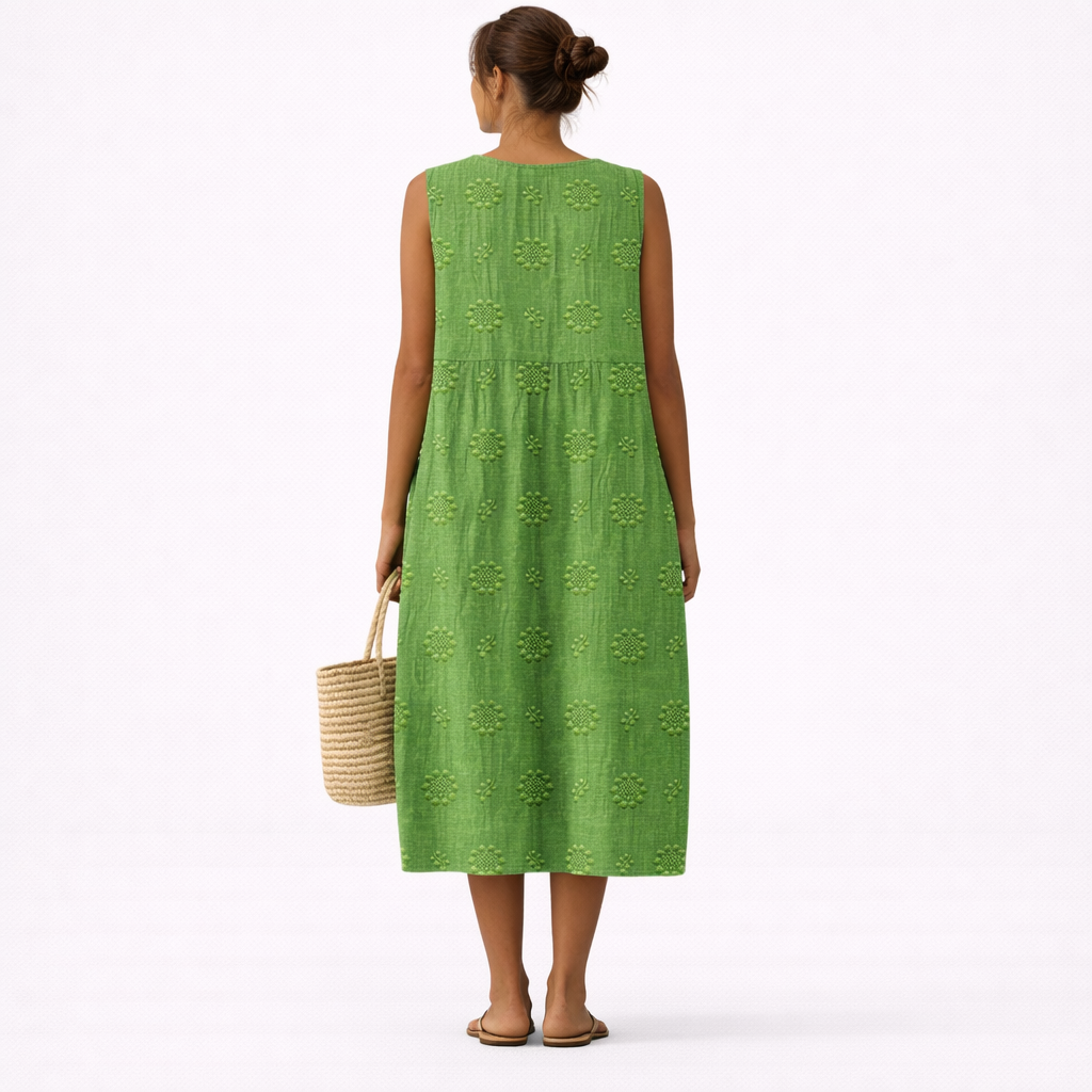 Olivia | Vestido Largo Bordado Verde