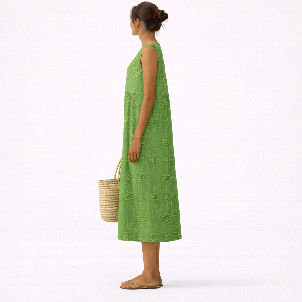 Olivia | Vestido Largo Bordado Verde