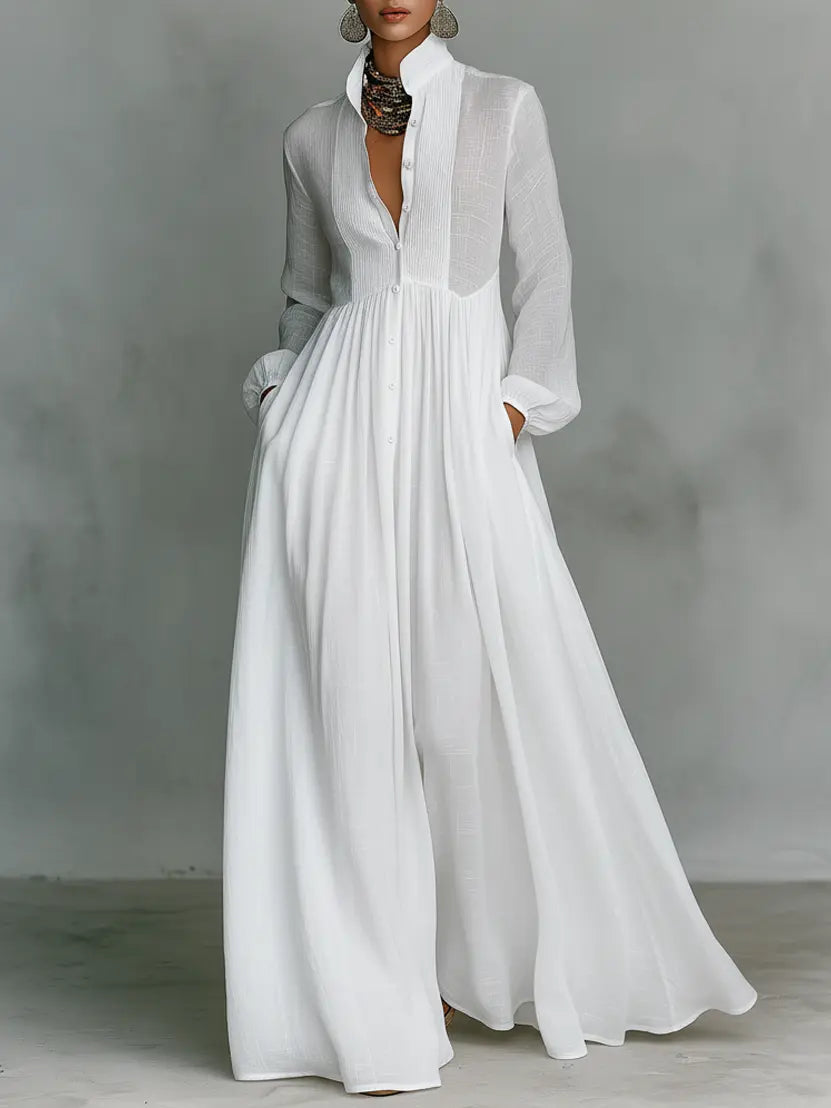 Maria | VESTIDO MAXI MINIMALISTA CUELLO