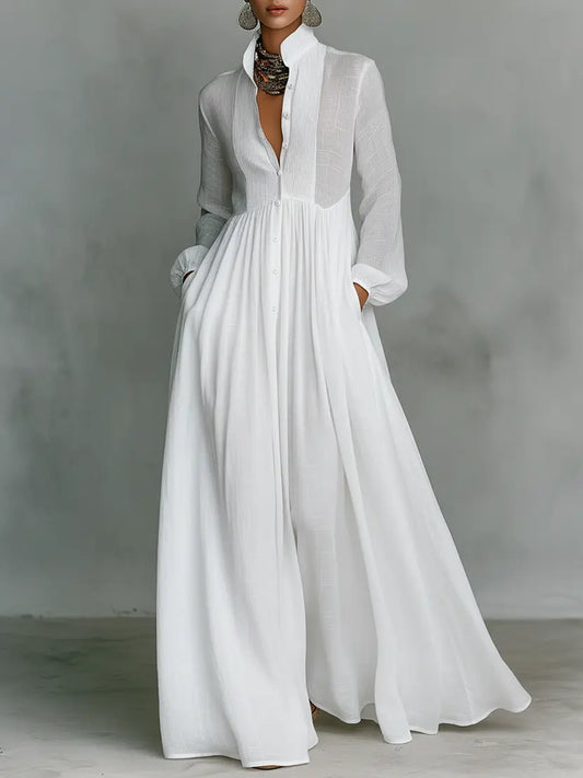 Maria | VESTIDO MAXI MINIMALISTA CUELLO