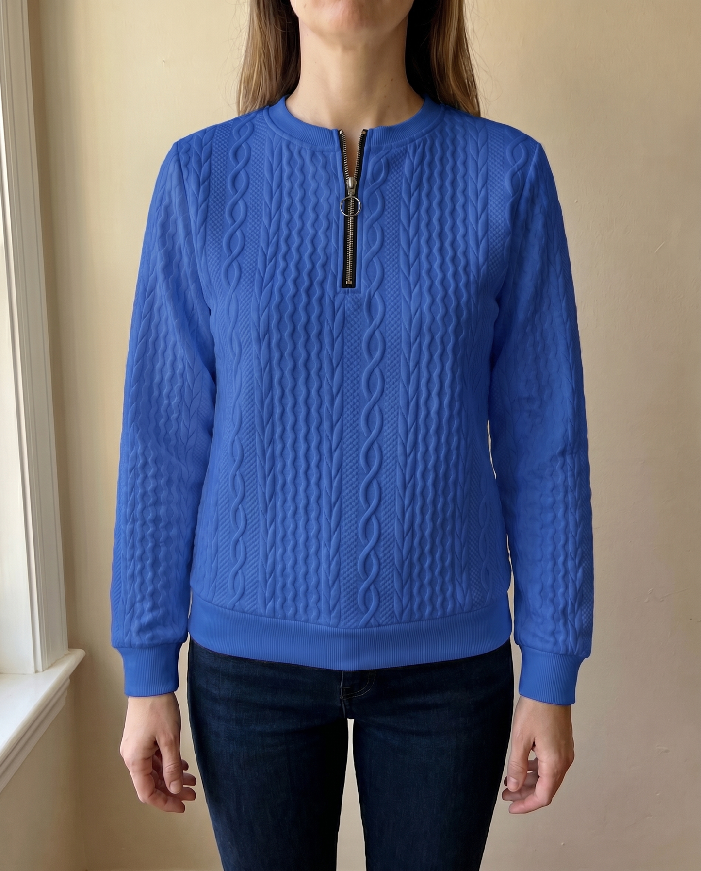 Lucia | Sudadera con cremallera y textura: elegante y cómoda