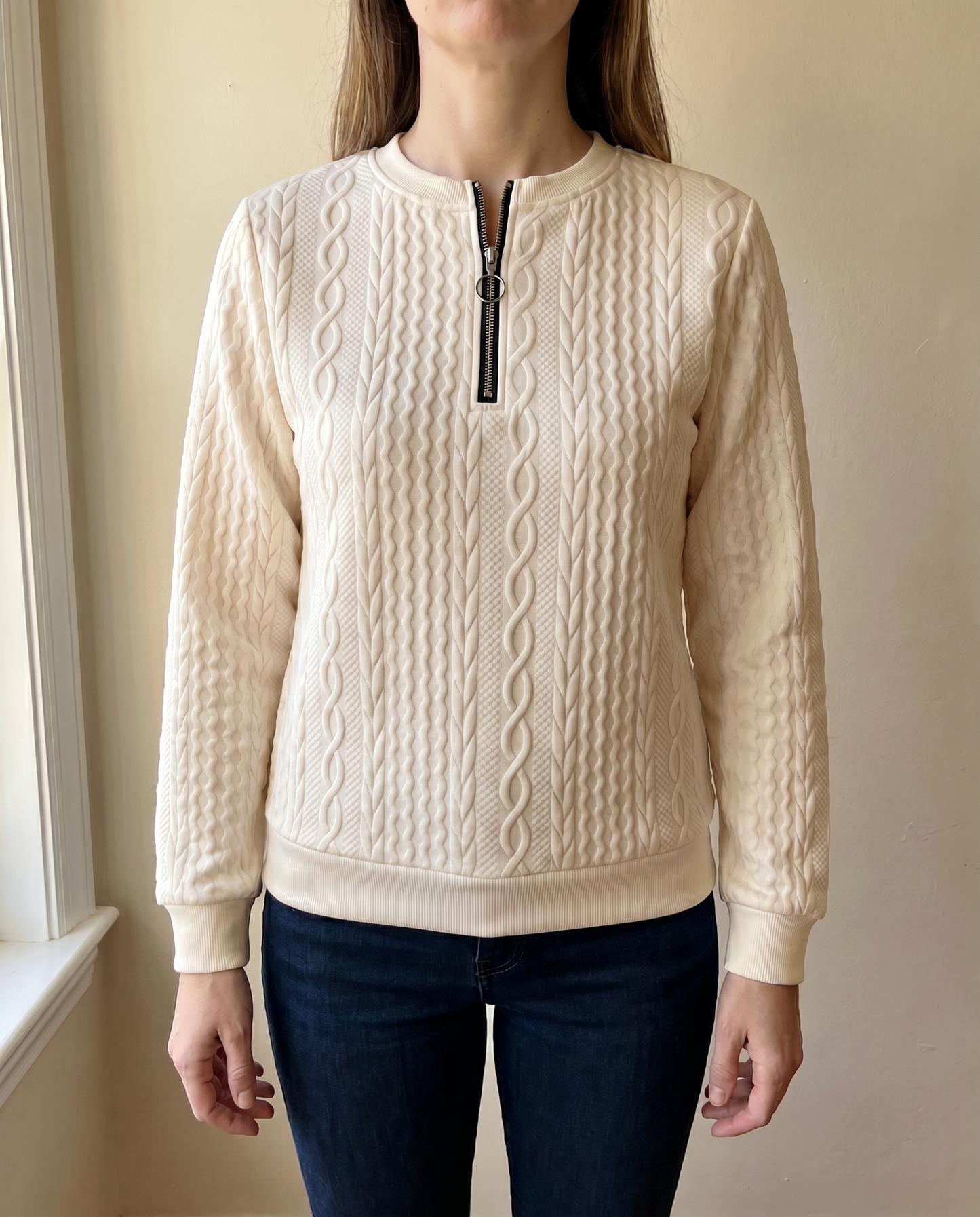 Lucia | Sudadera con cremallera y textura: elegante y cómoda