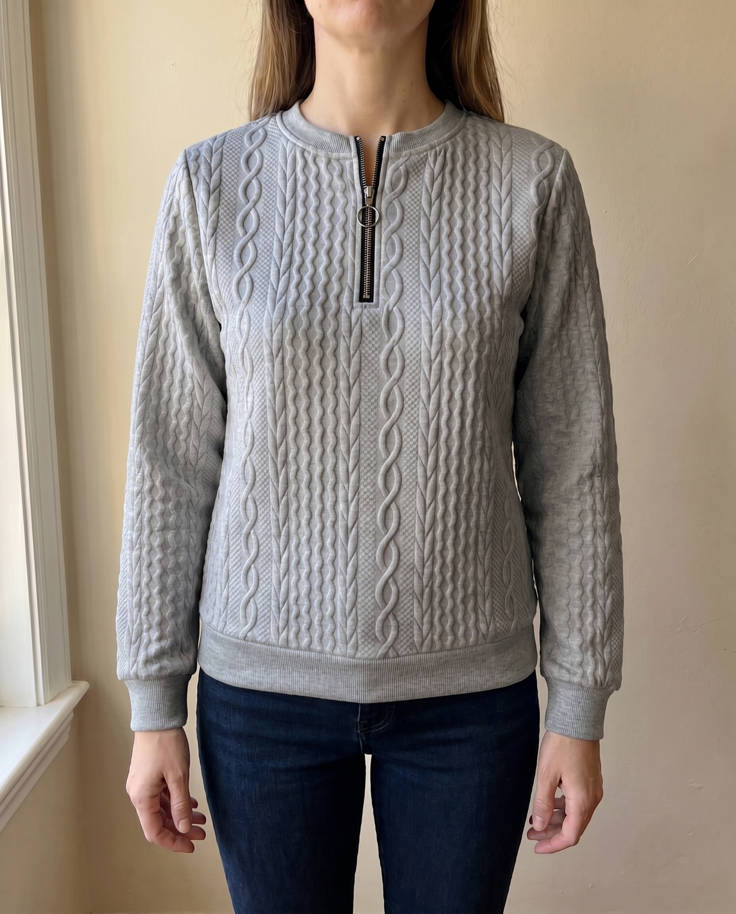 Lucia | Sudadera con cremallera y textura: elegante y cómoda