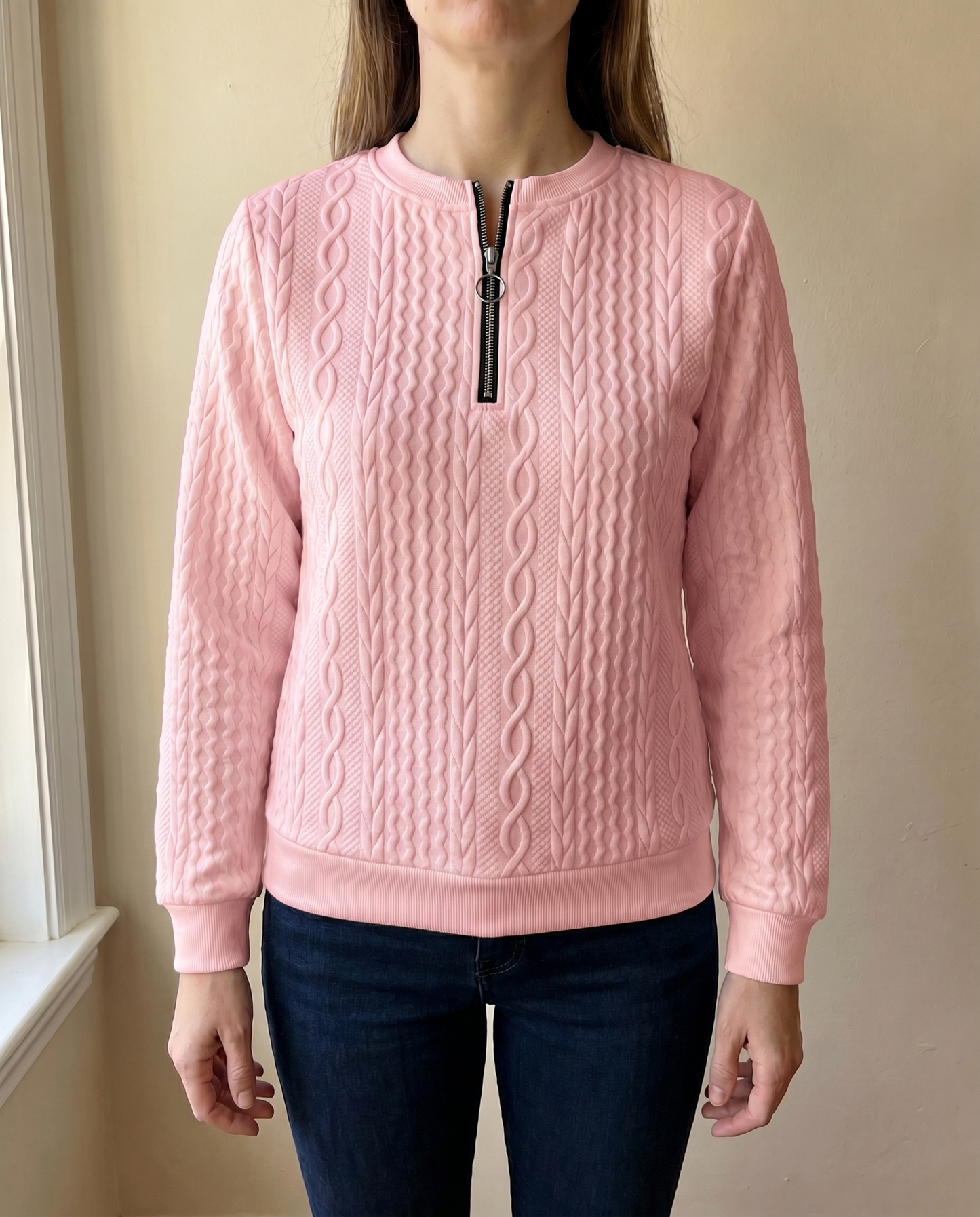 Lucia | Sudadera con cremallera y textura: elegante y cómoda
