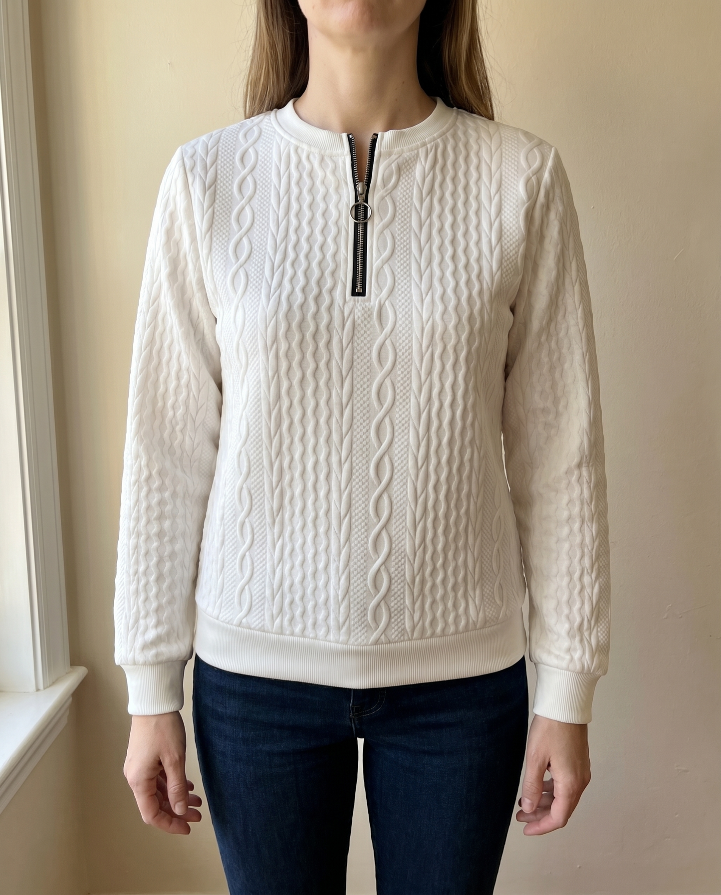 Lucia | Sudadera con cremallera y textura: elegante y cómoda